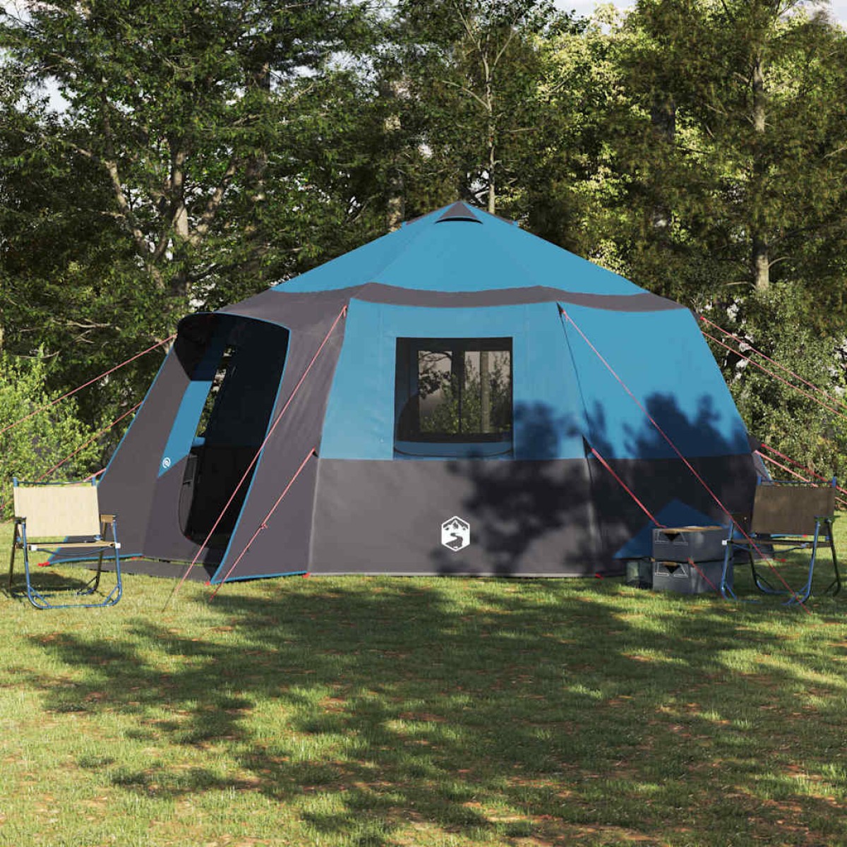 vidaXL Καμπίνα Σκηνή 12-Ατόμων Μπλε και Γκρι 500 x 500 x 294 εκ.