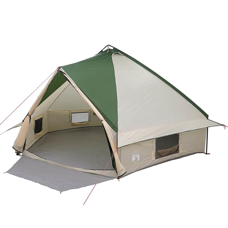 vidaXL Τέντα Teepee 10 Ατόμων 10 άτομο Πράσινο και Λευκό