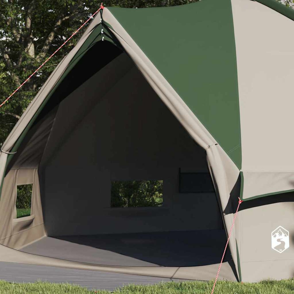 vidaXL Τέντα Teepee 10 Ατόμων 10 άτομο Πράσινο και Λευκό