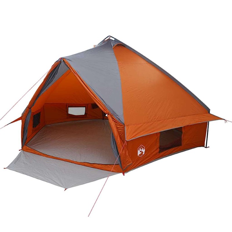 vidaXL Τέντα Teepee 10 Ατόμων 10 άτομο Γκρι και Πορτοκαλί