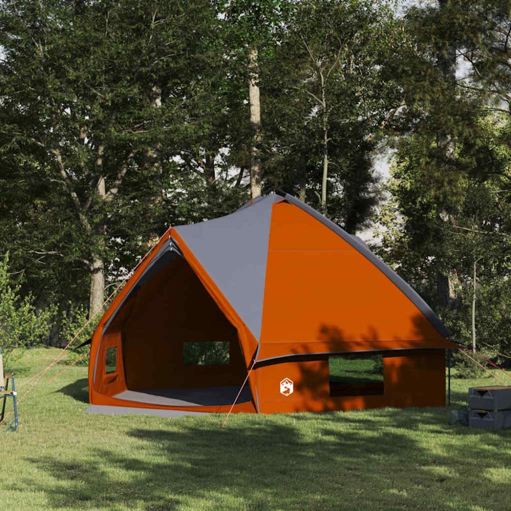 vidaXL Τέντα Teepee 10 Ατόμων 10 άτομο Γκρι και Πορτοκαλί