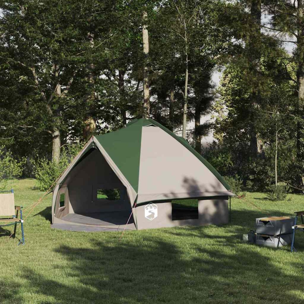 vidaXL Τέντα Τιπί 6 Ατόμων 6 άτομο Πράσινο και Λευκό