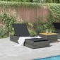 vidaXL Ξαπλώστρα Γκρι 200.5 x 70 x 75 εκ συνθετικό ρατάν