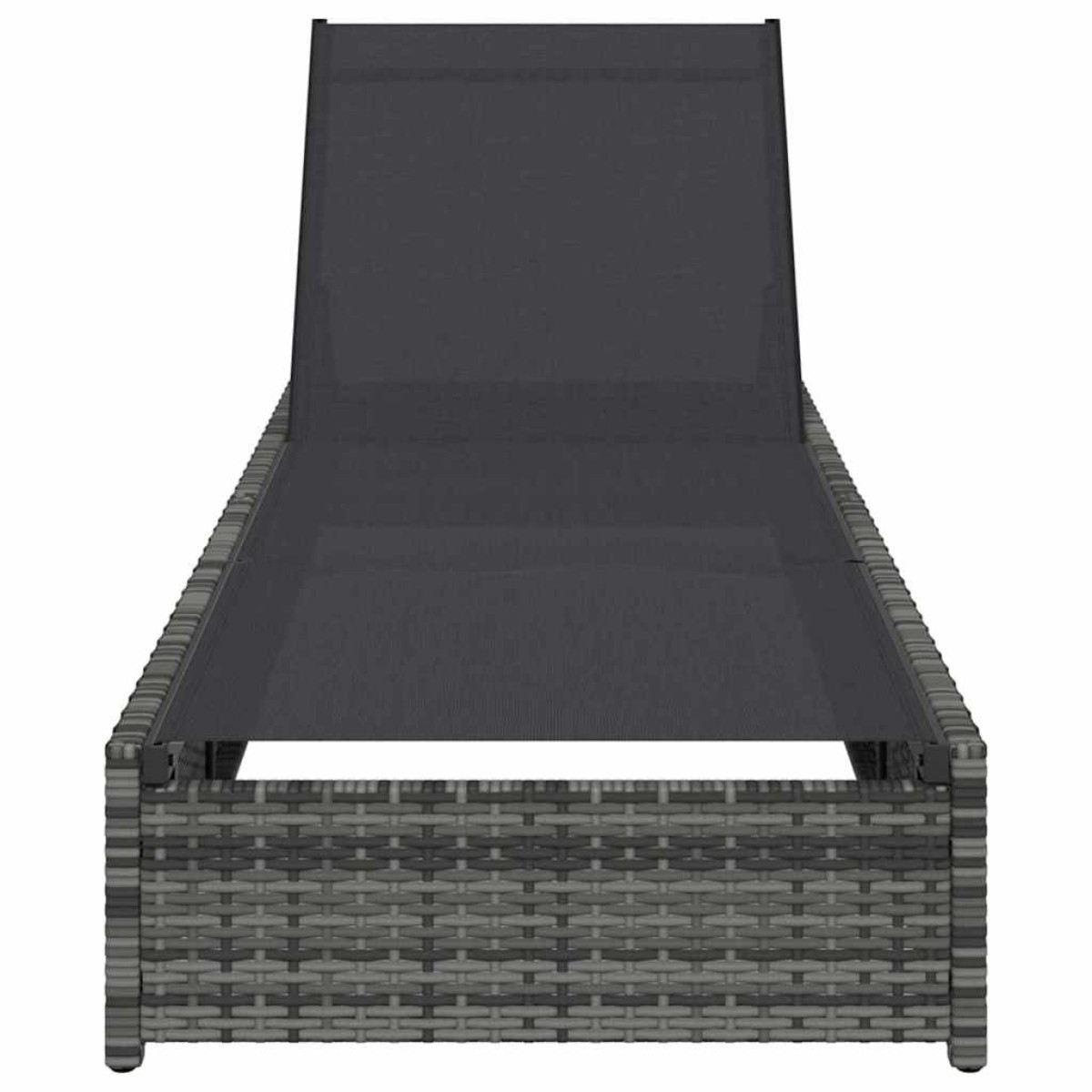 vidaXL Ξαπλώστρα Γκρι 200.5 x 70 x 75 εκ συνθετικό ρατάν