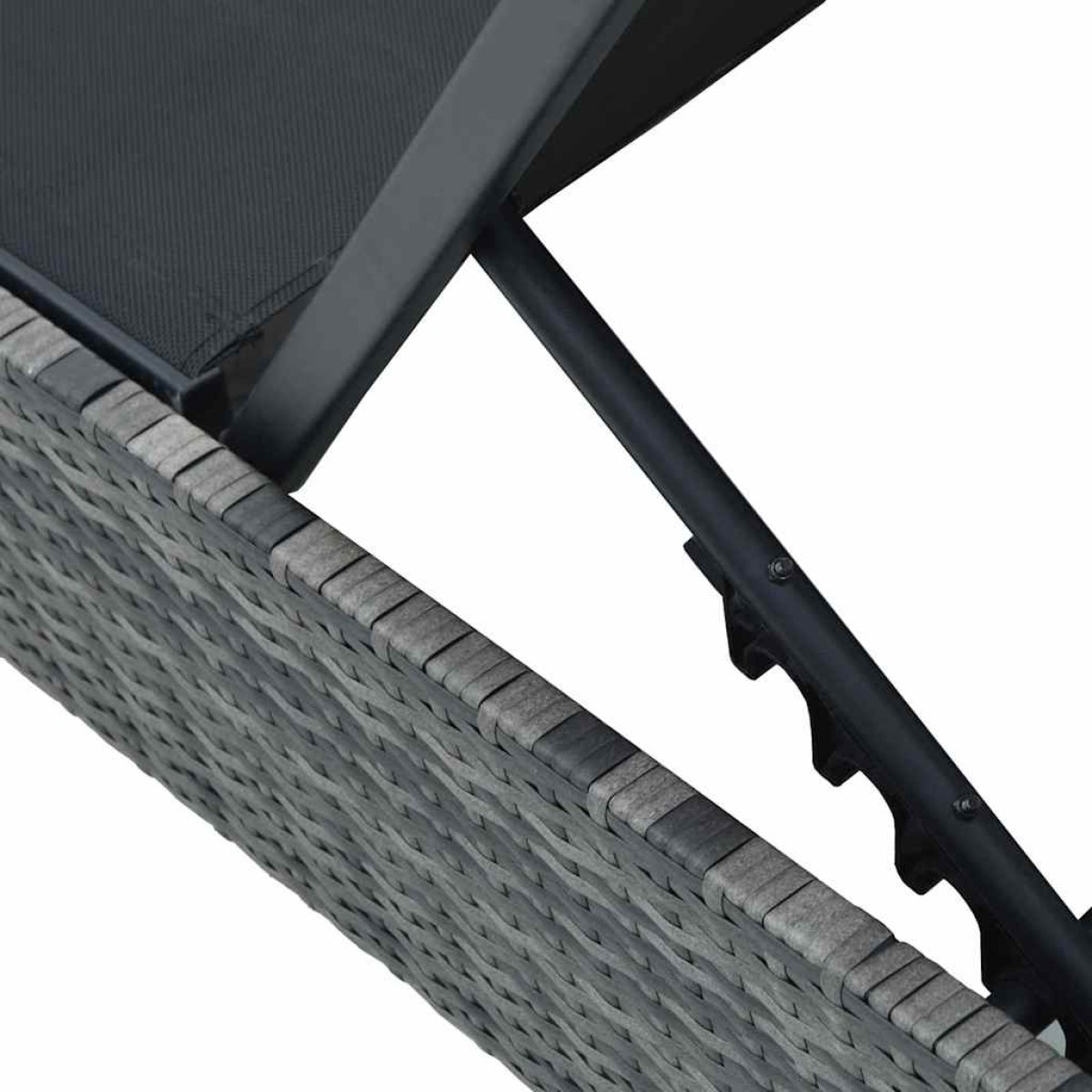 vidaXL Ξαπλώστρα Γκρι 200.5 x 70 x 75 εκ συνθετικό ρατάν