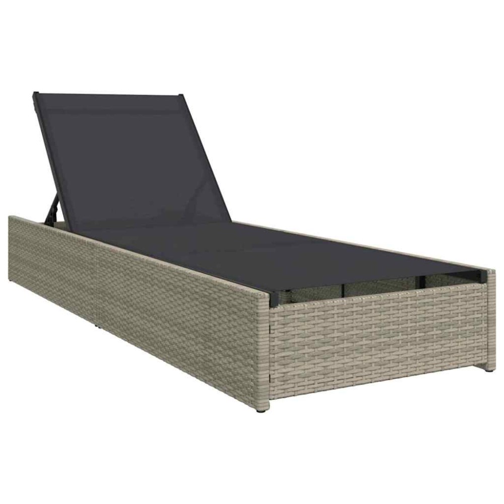 vidaXL Ξαπλώστρα Μπεζ 200.5 x 70 x 75 εκ συνθετικό ρατάν