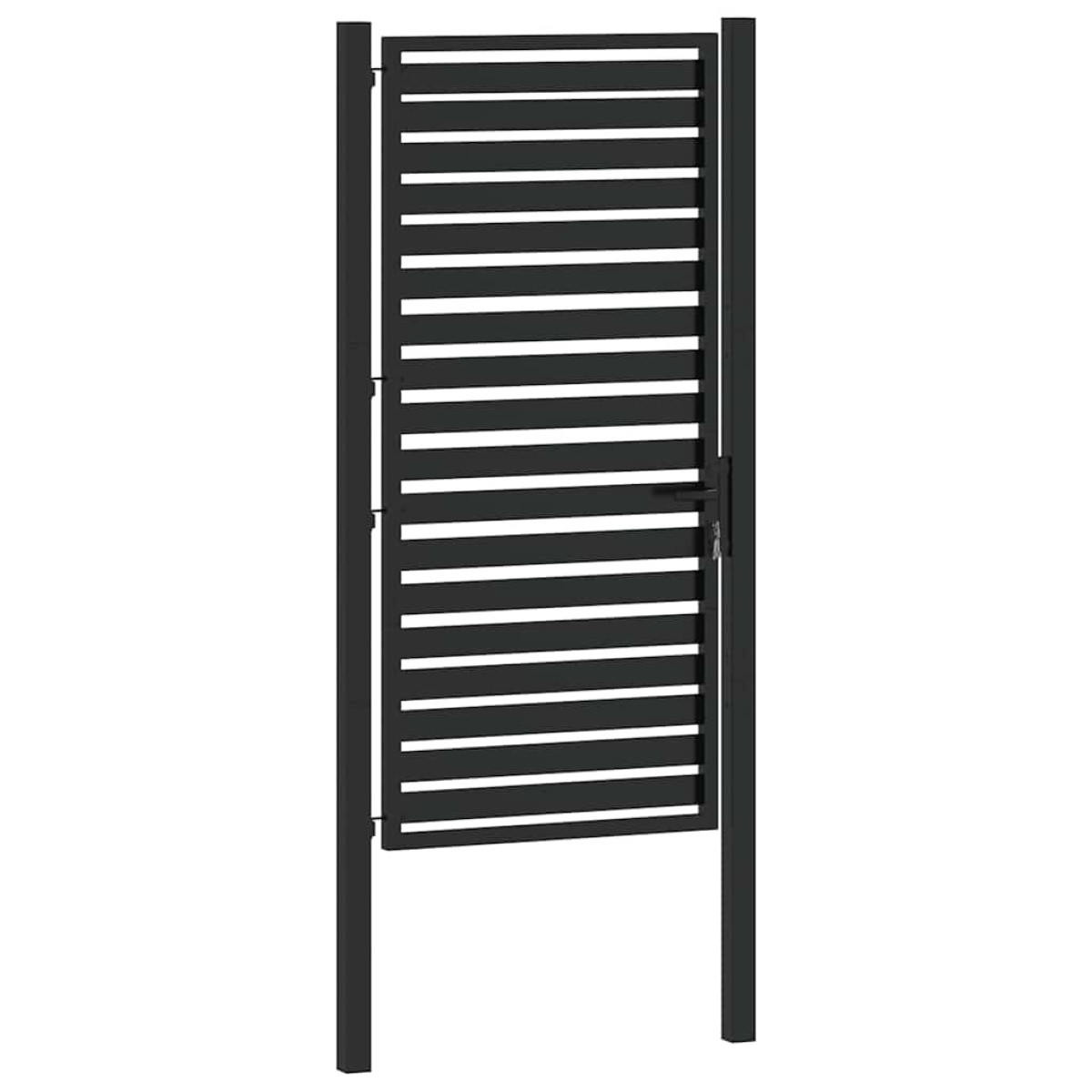 vidaXL Πόρτα Κήπου με Κλείδωμα Μαύρη 100x180 εκ. από Αλουμίνιο