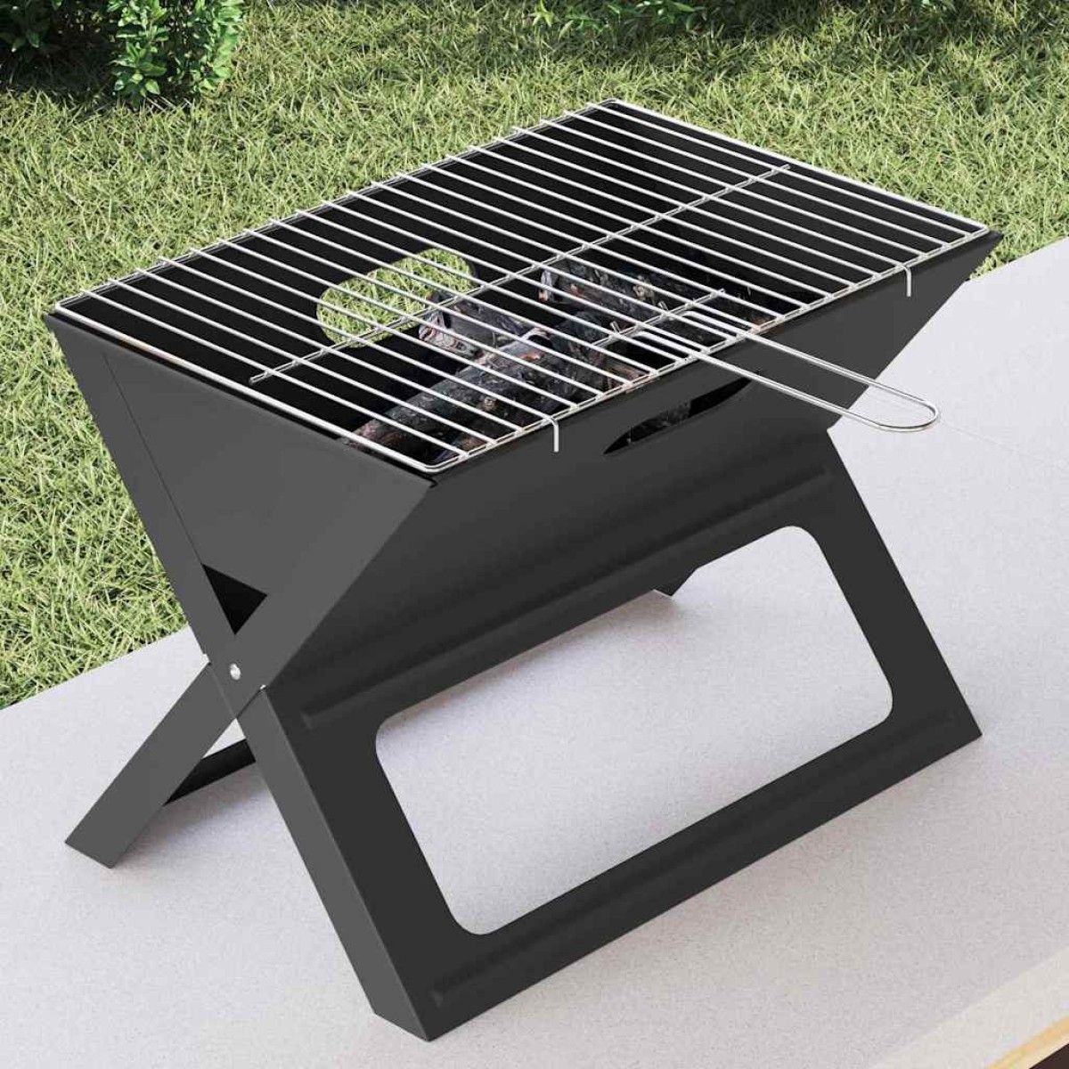 vidaXL Εξωτερική ψησταριά 46 x 31 x 31 εκ. Ατσάλι Μαύρο