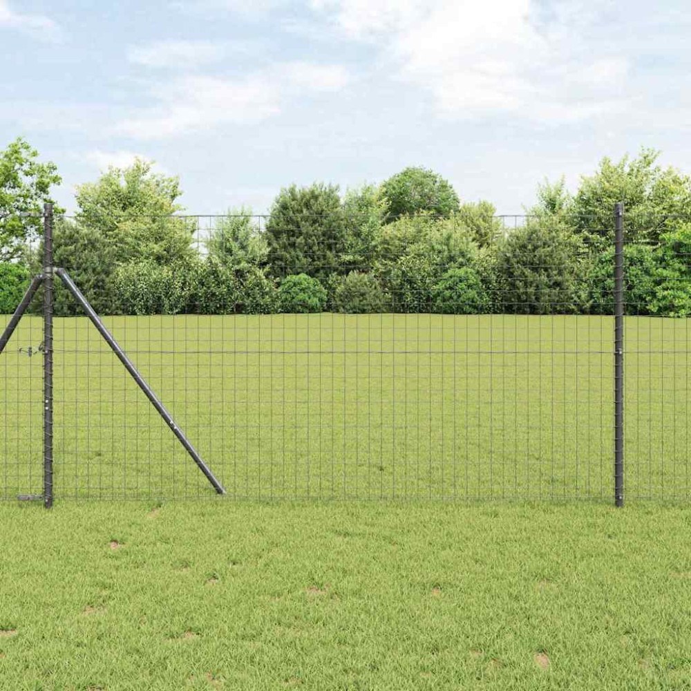 vidaXL Φράχτης Εuro 1,4 x 10 m Σίδηρος με επικάλυψη PVC Γκρι