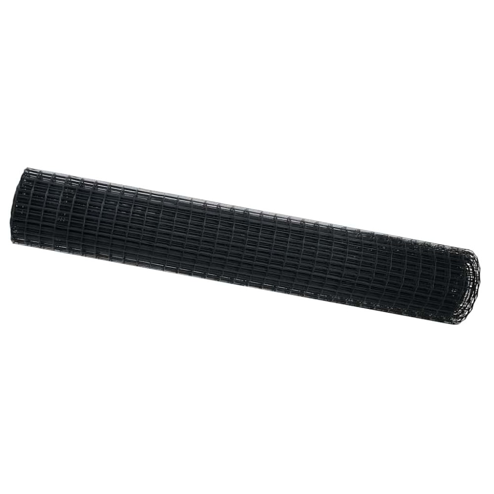 vidaXL Φράχτης Εuro 1,6 x 10 m Σίδηρος με επικάλυψη PVC Γκρι