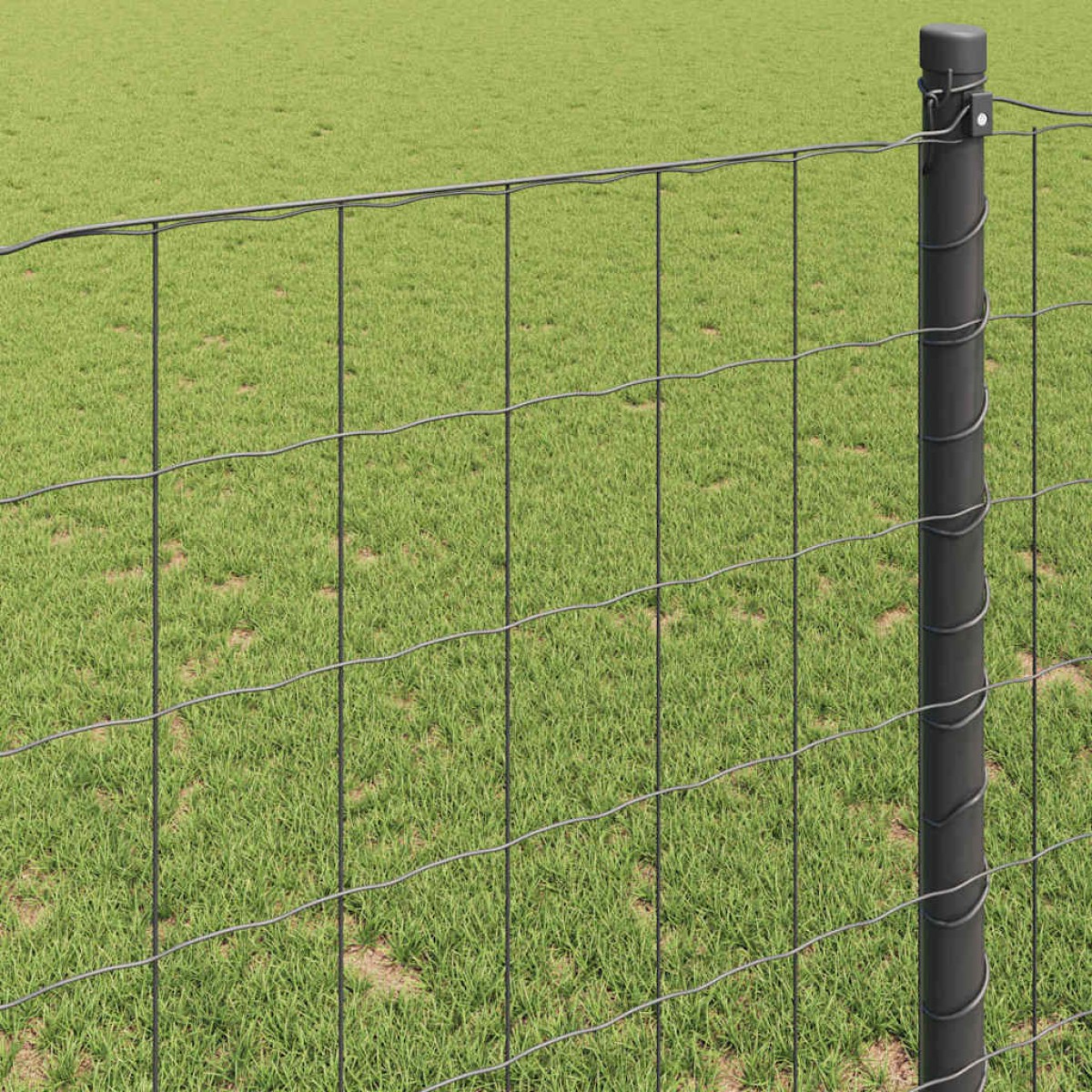 vidaXL Φράχτης Εuro 1,5 x 10 m Σίδηρος με επικάλυψη PVC Γκρι
