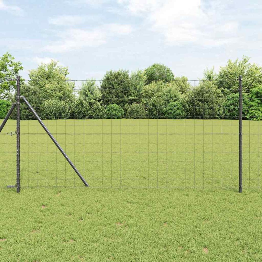 vidaXL Φράχτης Εuro 1,4 x 10 m Σίδηρος με επικάλυψη PVC Γκρι