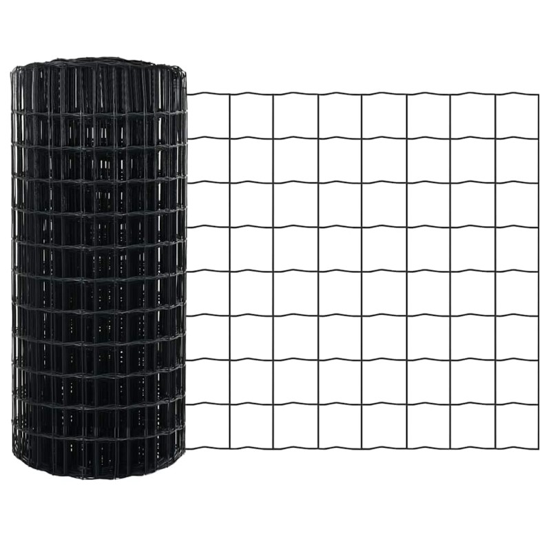 vidaXL Φράχτης Εuro 0,8 x 25 m Σίδηρος με επικάλυψη PVC Γκρι