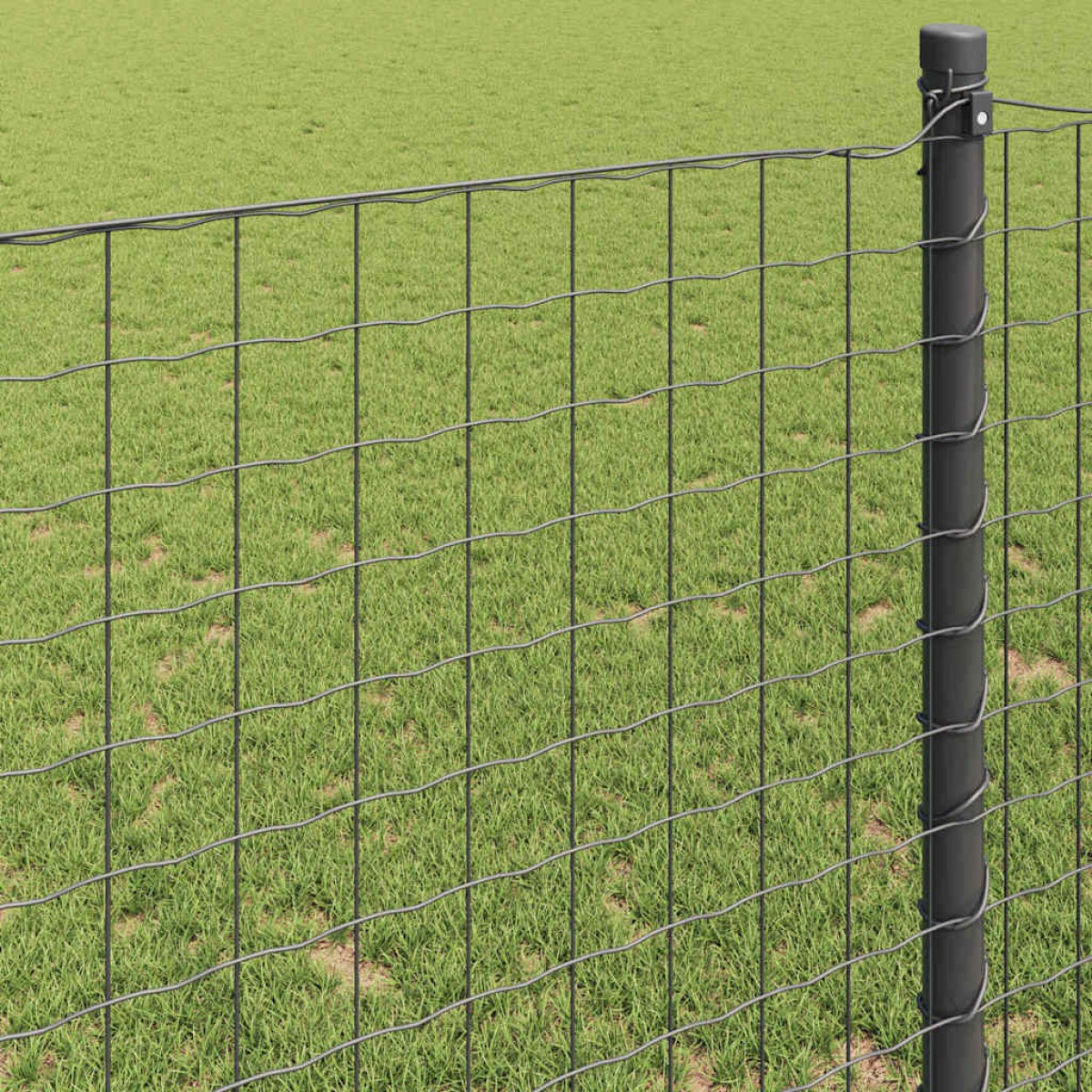 vidaXL Φράχτης Εuro 0,8 x 25 m Σίδηρος με επικάλυψη PVC Γκρι