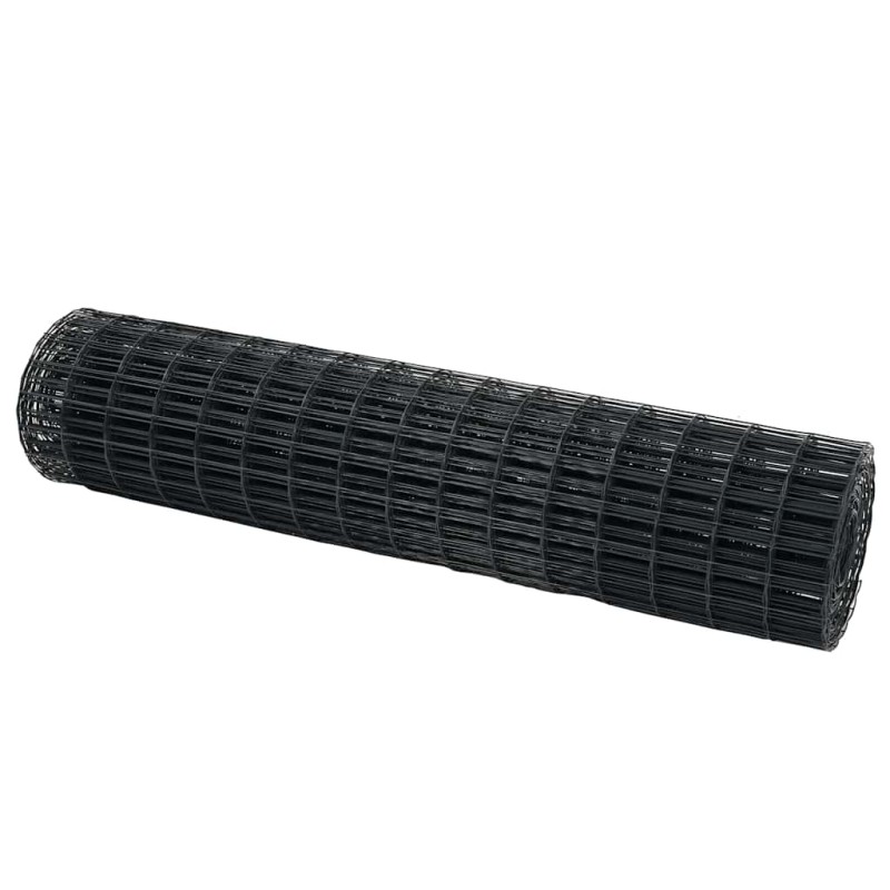 vidaXL Φράχτης Εuro 1 x 25 m Σίδηρος με επικάλυψη PVC Γκρι