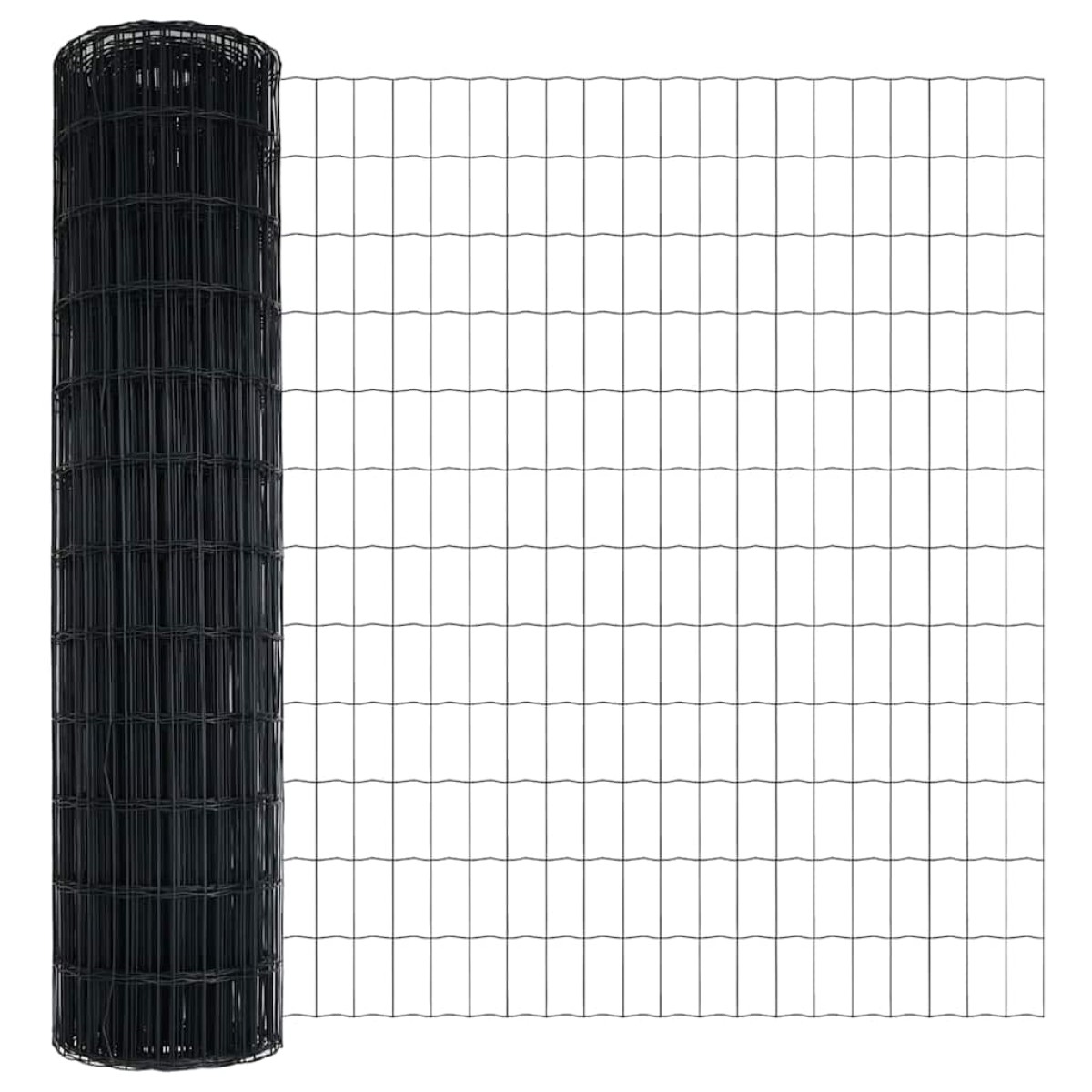 vidaXL Φράχτης Εuro 1 x 25 m Σίδηρος με επικάλυψη PVC Γκρι