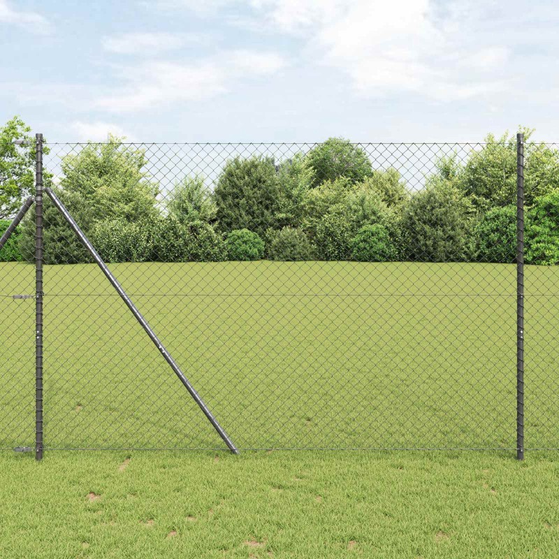 vidaXL Φράχτης αλυσίδας 10 x 1,6 m Ατσάλι Γκρι