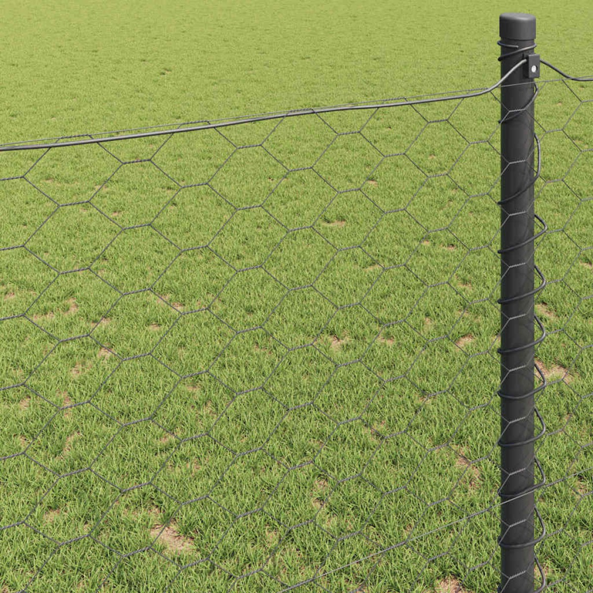 vidaXL Φράχτης Εξαγώνου 1,5 x 50 m PVC Γκρι