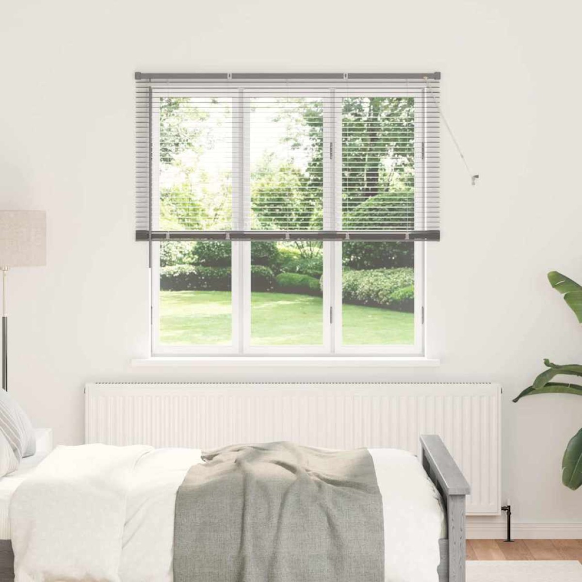 vidaXL Βενετσιάνικες Ρόδες Ασημί 175 x 150 εκ Αλουμίνιο