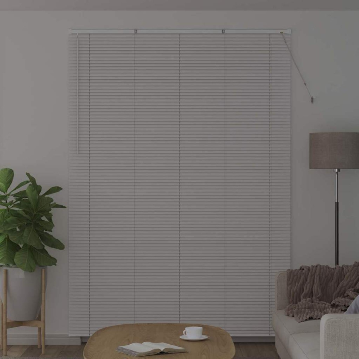 vidaXL Βενετσιάνικες Ρόδες Λευκό 220 x 155 εκ Αλουμίνιο