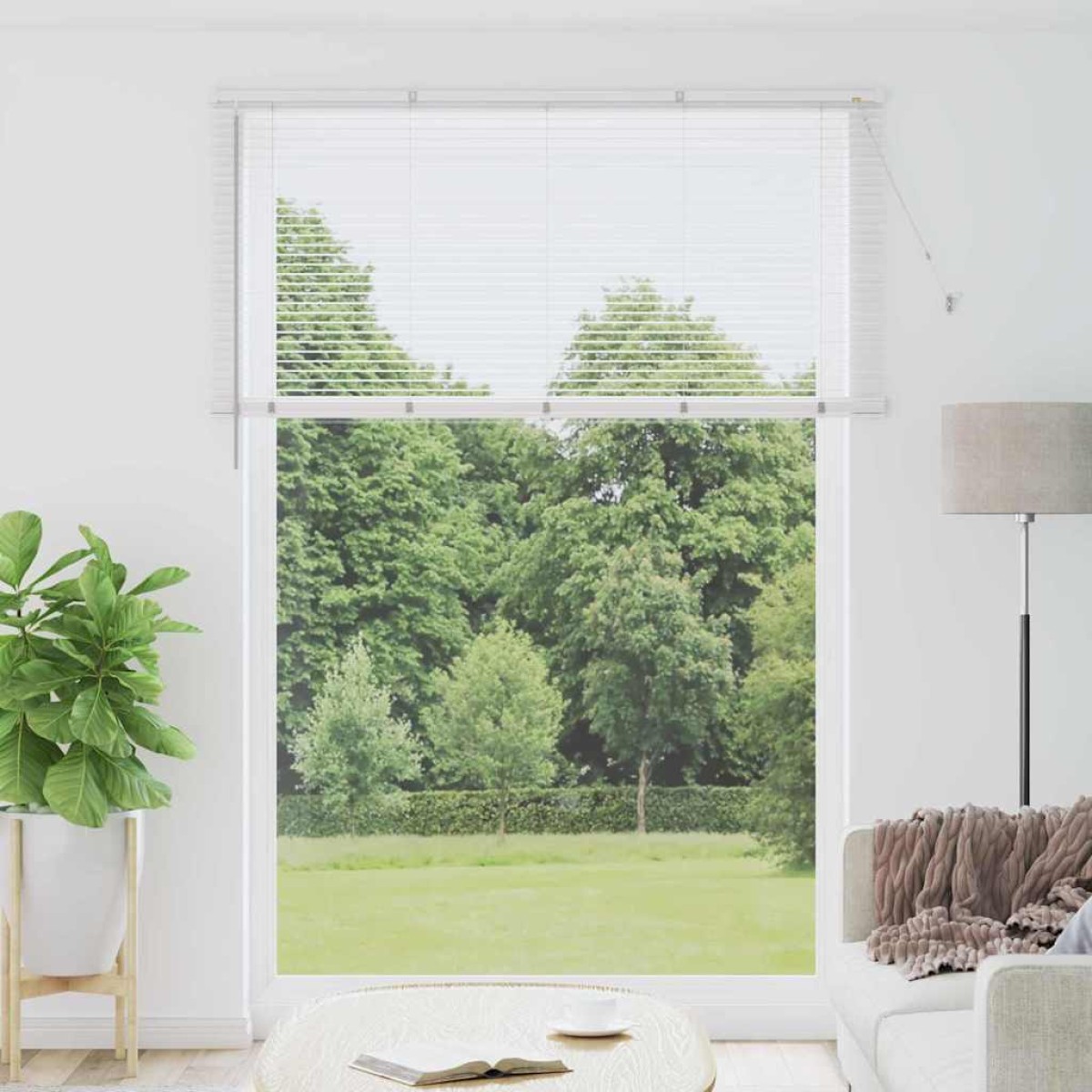 vidaXL Βενετσιάνικες Ρόδες Λευκό 220 x 160 εκ Αλουμίνιο