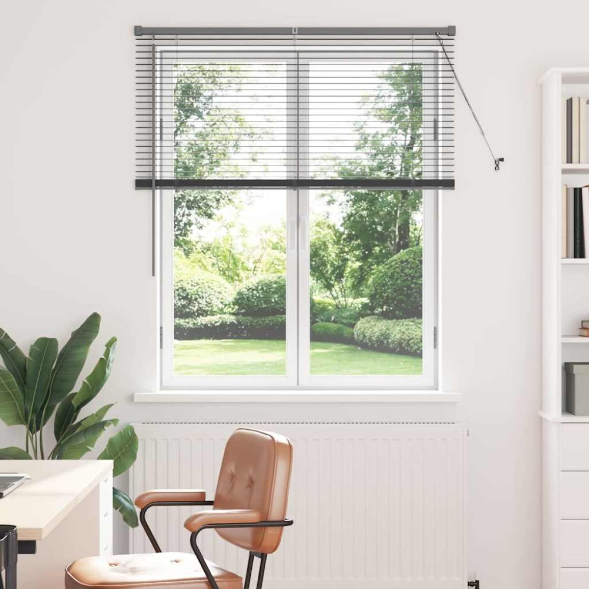 vidaXL Βενετσιάνικες Ρόδες Σκούρο Γκρι 130 x 110 εκ Αλουμίνιο