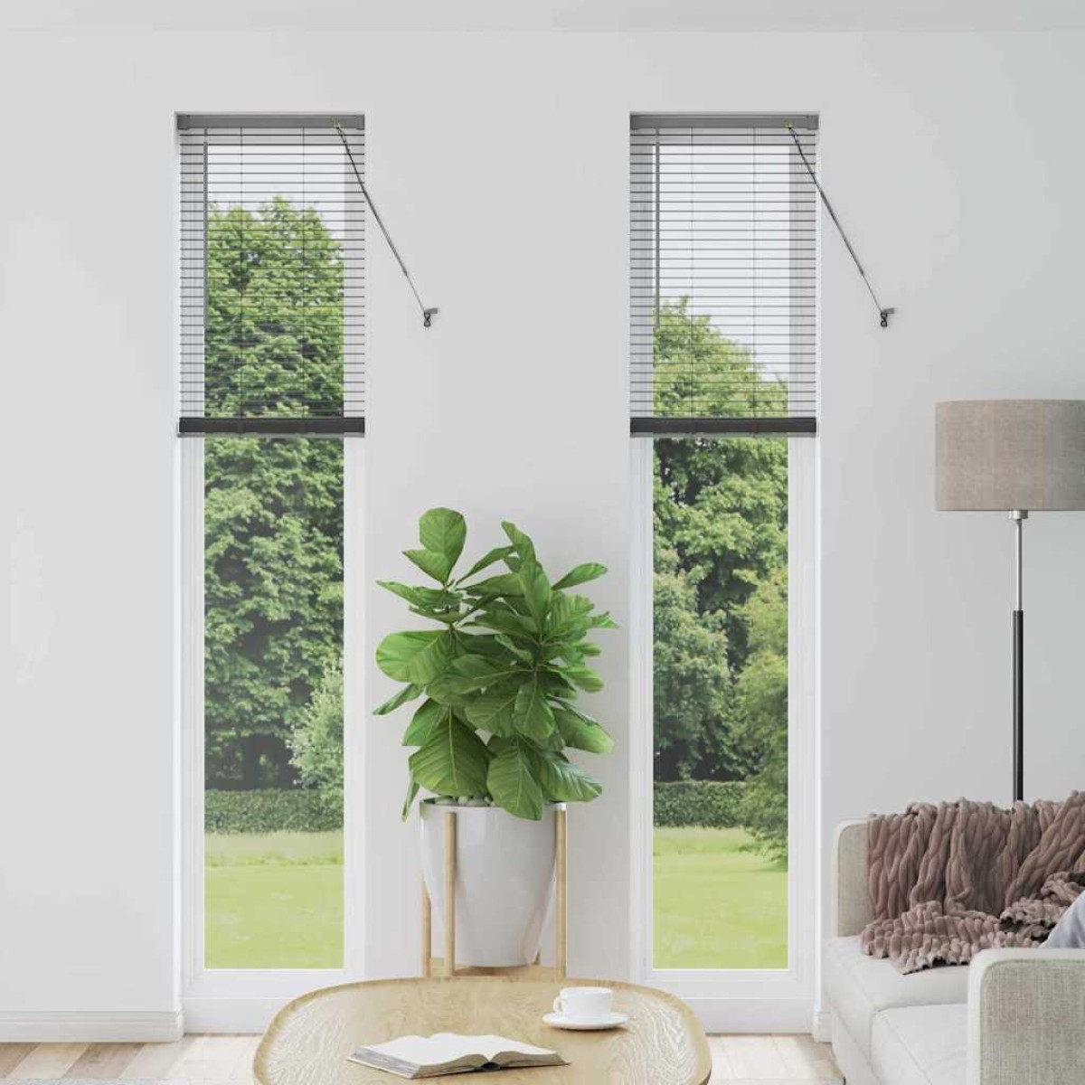 vidaXL Βενετσιάνικες Ρόδες Σκούρο Γκρι 220 x 45 εκ Αλουμίνιο