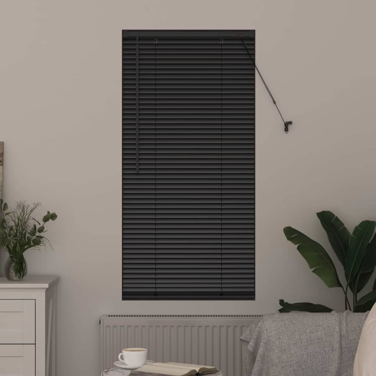 vidaXL Βενετσιάνικες Ρόδες Μαύρο 60 x 2,5 x 130 εκ Αλουμίνιο