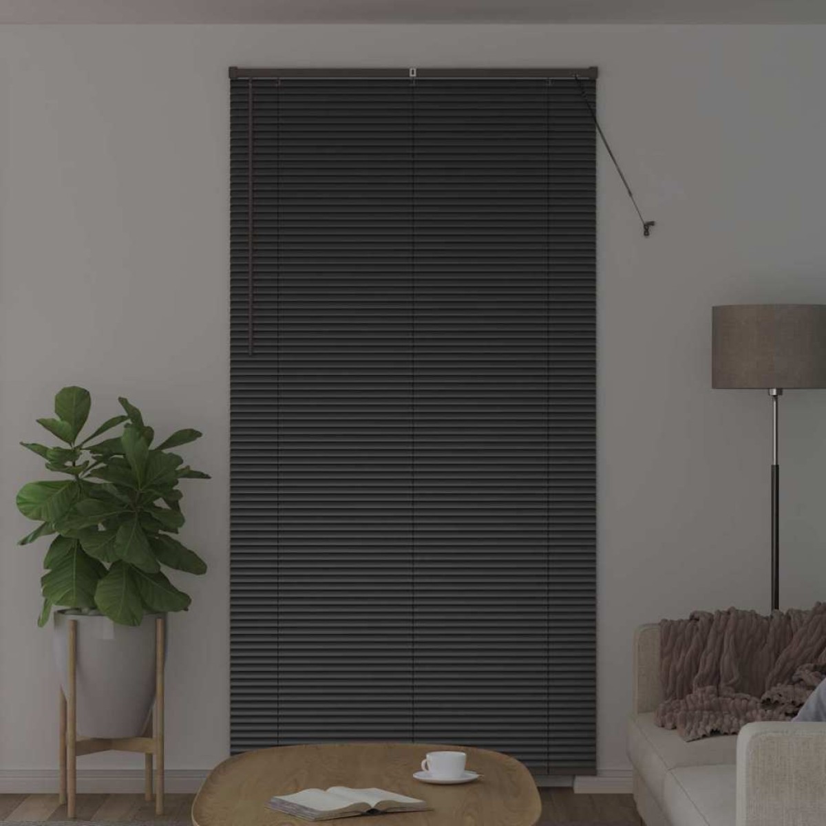 vidaXL Βενετσιάνικες Ρόδες Μαύρο 220 x 115 εκ Αλουμίνιο