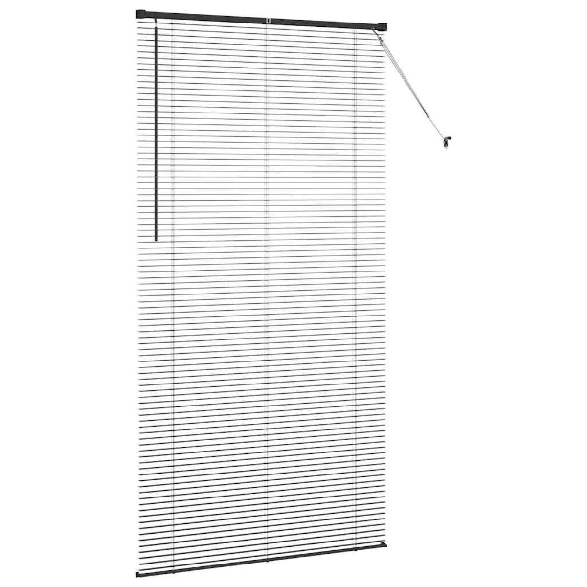 vidaXL Βενετσιάνικες Ρόδες Μαύρο 220 x 115 εκ Αλουμίνιο