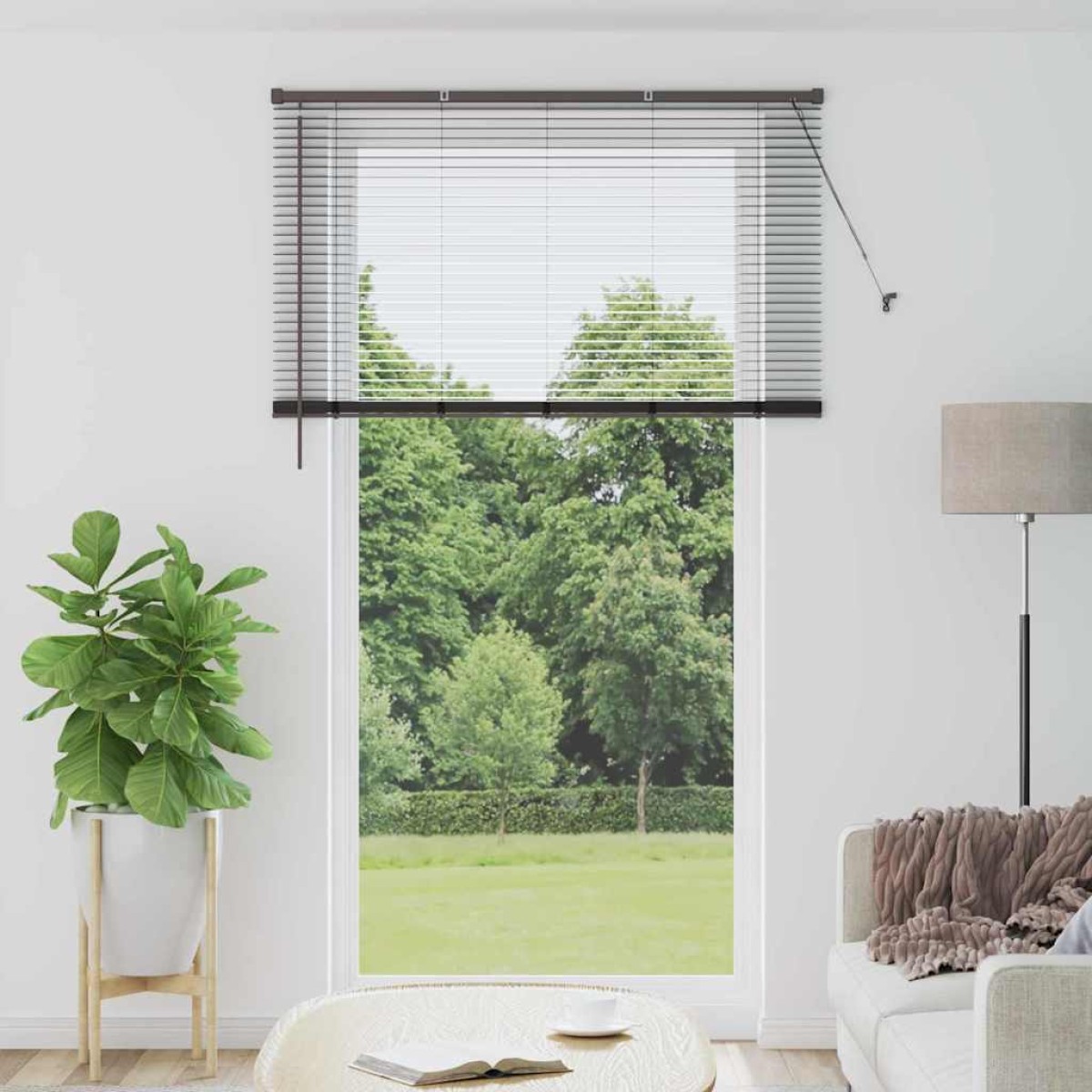 vidaXL Βενετσιάνικες Ρόδες Μαύρο 220 x 125 εκ Αλουμίνιο