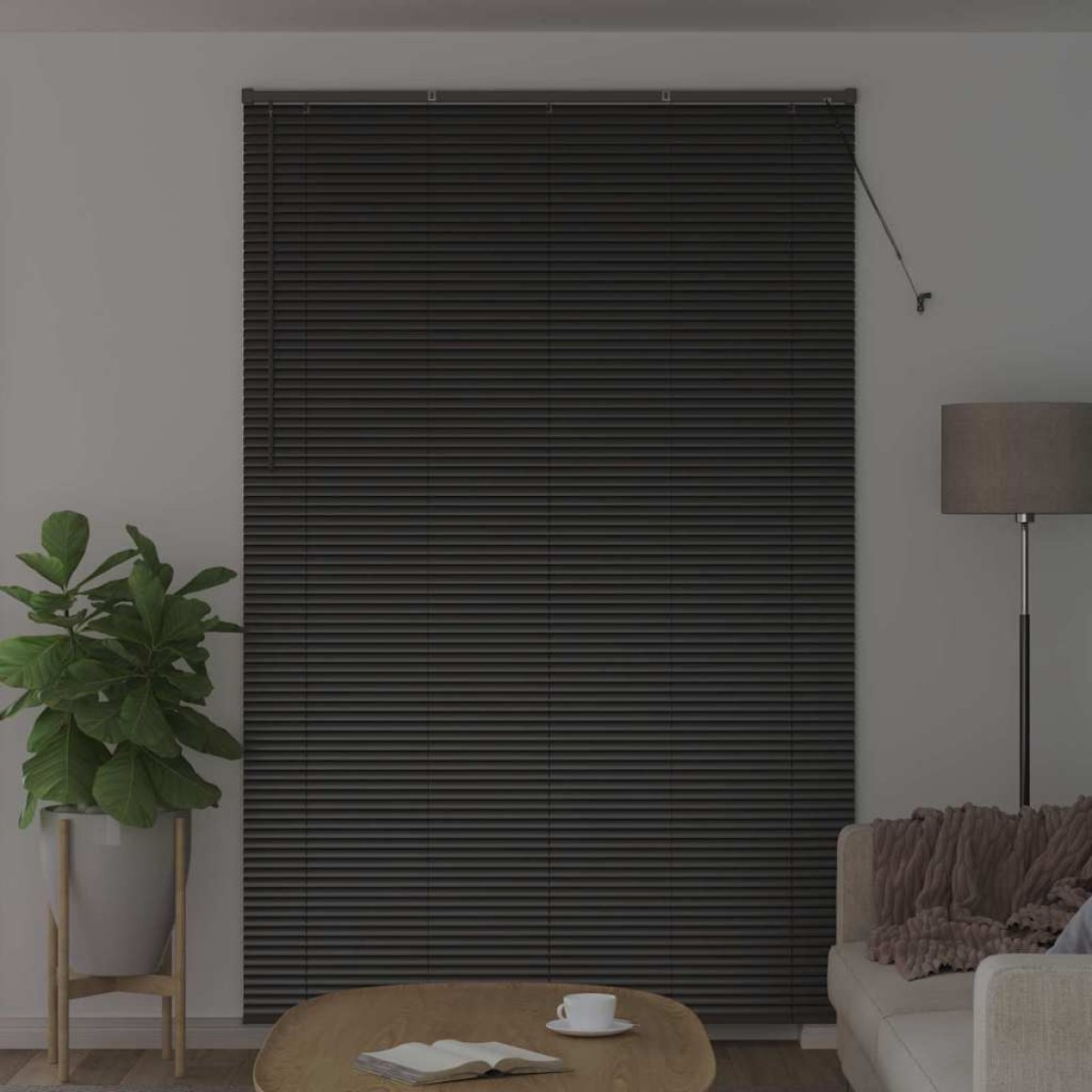 vidaXL Βενετσιάνικες Ρόδες Μαύρο 220 x 145 εκ Αλουμίνιο