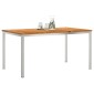 vidaXL Τραπεζαρία 150x90x75 cm Στερεό Τεϊκ Ξύλο και Ανοξείδωτο Ατσάλι