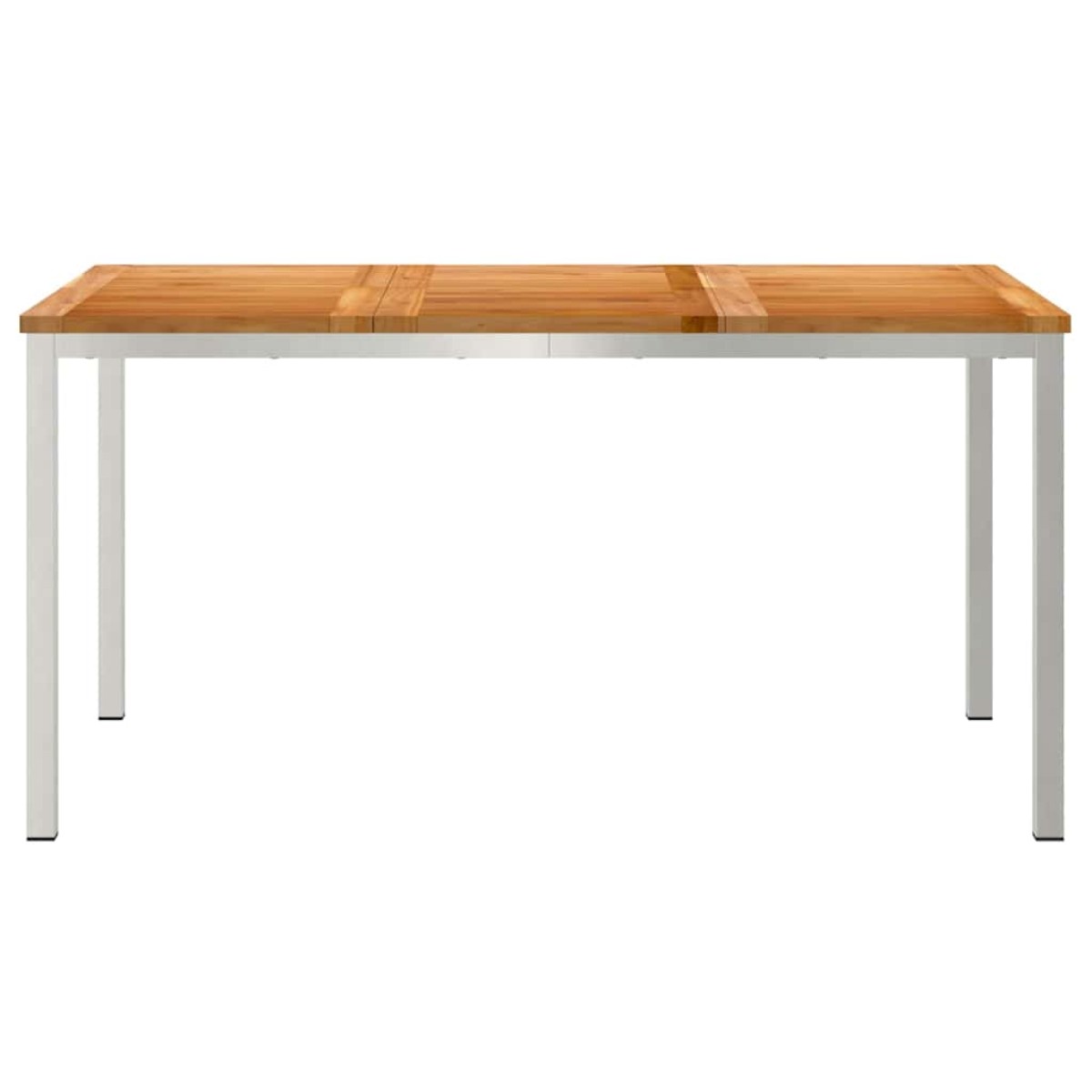 vidaXL Τραπεζαρία 150x90x75 cm Στερεό Τεϊκ Ξύλο και Ανοξείδωτο Ατσάλι