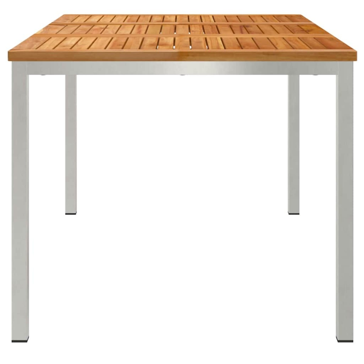 vidaXL Τραπεζαρία 150x90x75 cm Στερεό Τεϊκ Ξύλο και Ανοξείδωτο Ατσάλι