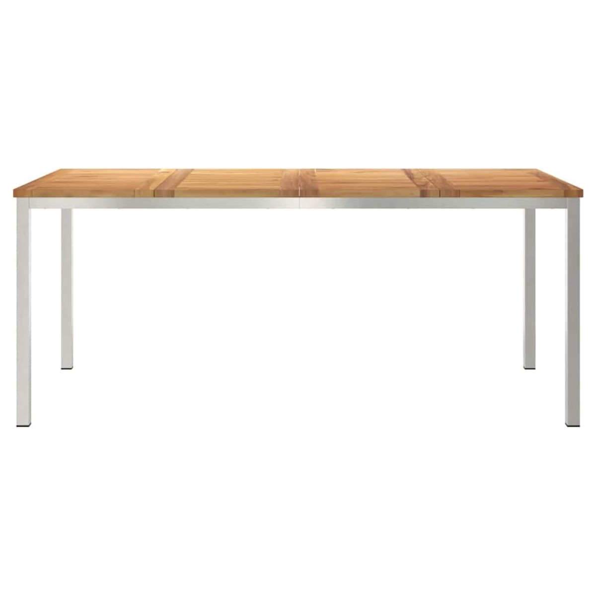 vidaXL Τραπεζαρία 180x90x75 εκ. Στερεό Τεϊκ Ξύλο και Ανοξείδωτο Ατσάλι