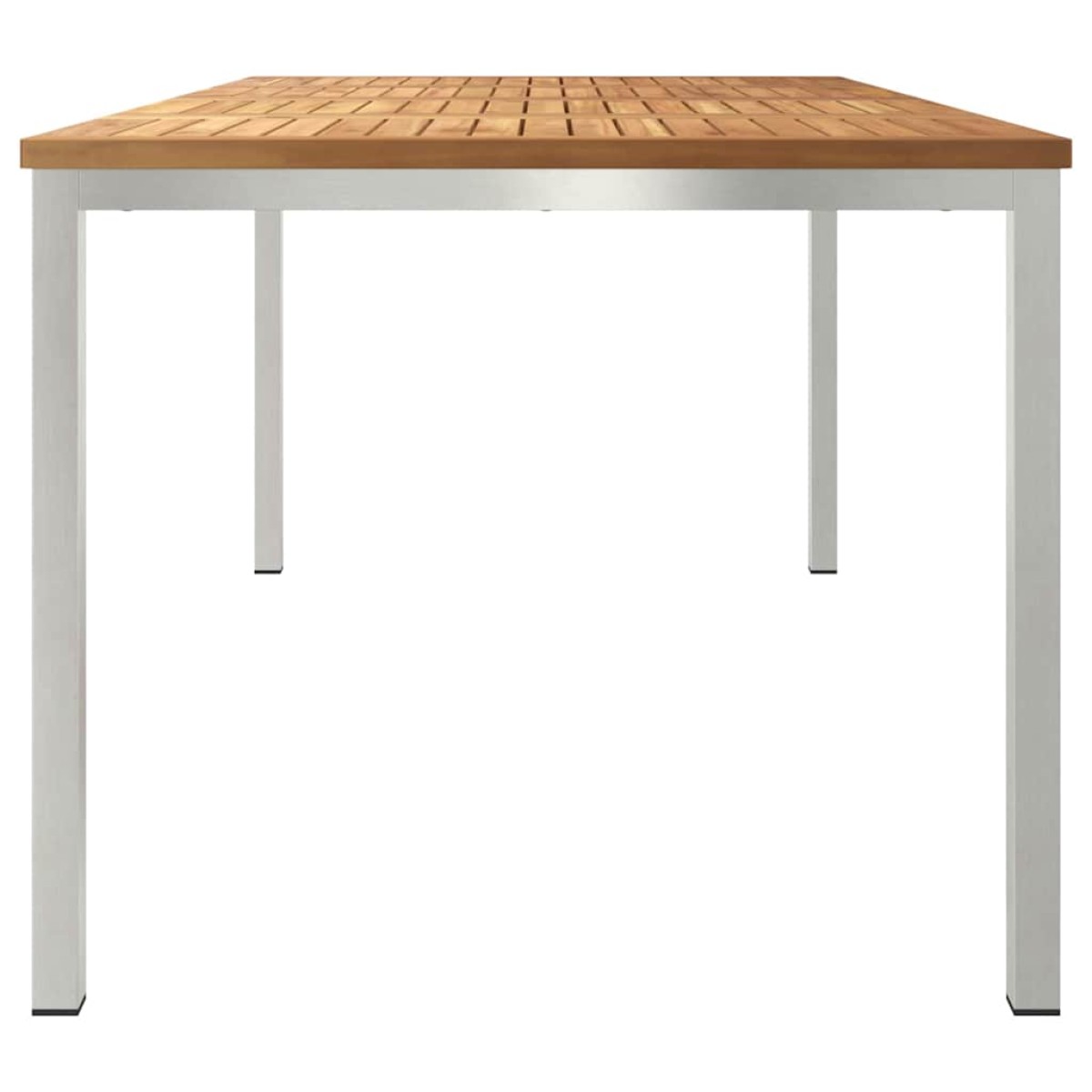 vidaXL Τραπεζαρία 180x90x75 εκ. Στερεό Τεϊκ Ξύλο και Ανοξείδωτο Ατσάλι