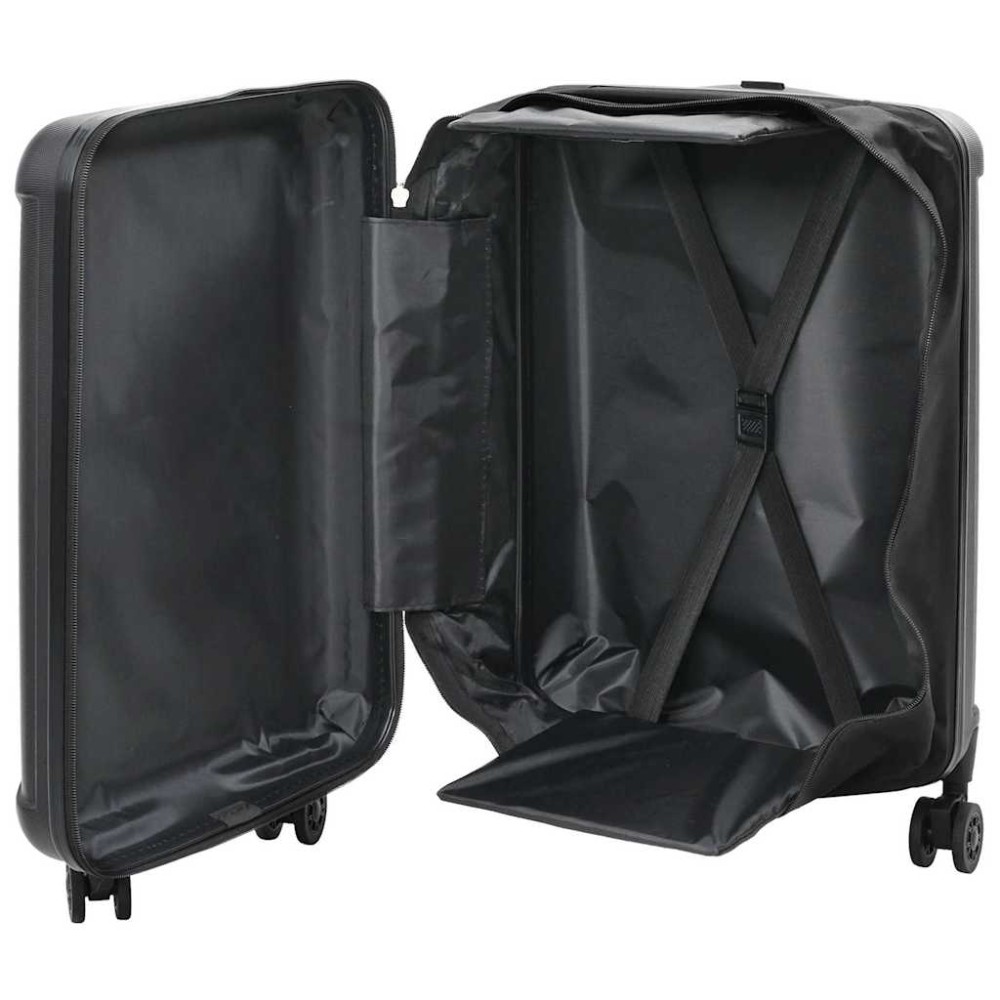 vidaXL Βαλίτσα με κλειδαριά Μαύρο 34 x 23 x 55.5 εκ. ΑΒΣ Πλαστικό