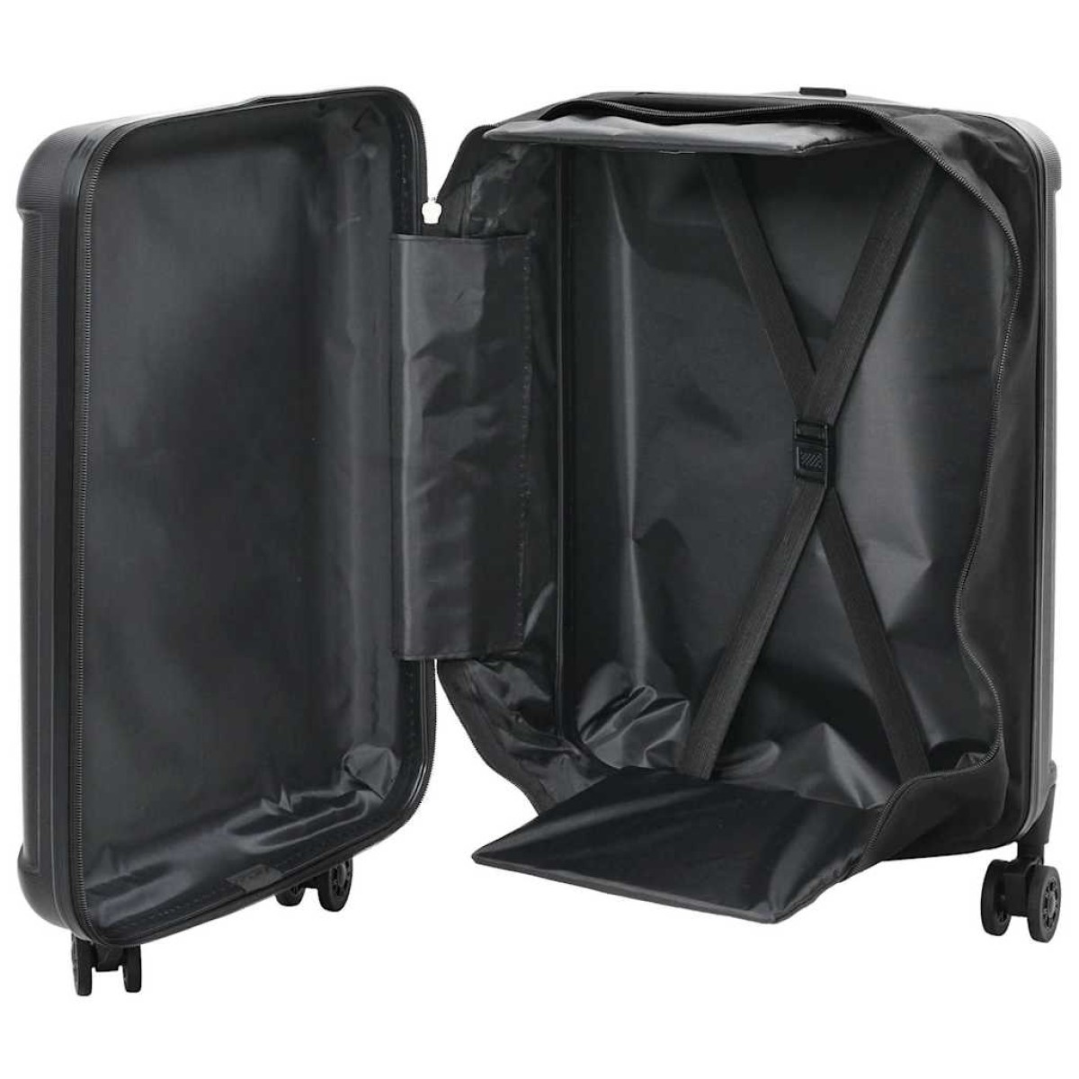 vidaXL Βαλίτσα με κλειδαριά Μαύρο 34 x 23 x 55.5 εκ. ΑΒΣ Πλαστικό