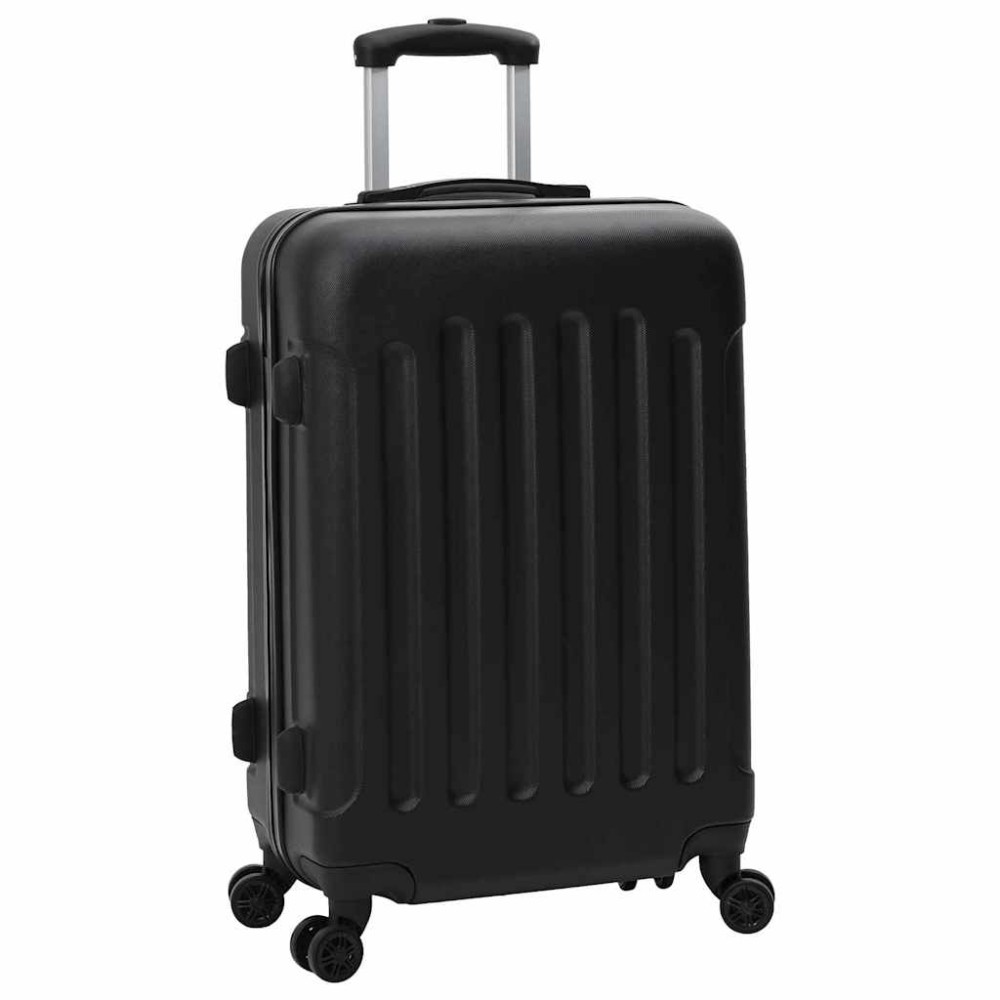 vidaXL Βαλίτσα με κλειδαριά 3 τμχ. Μαύρο 50 x 31 x 78 εκ ΑΒΣ Πλαστικό