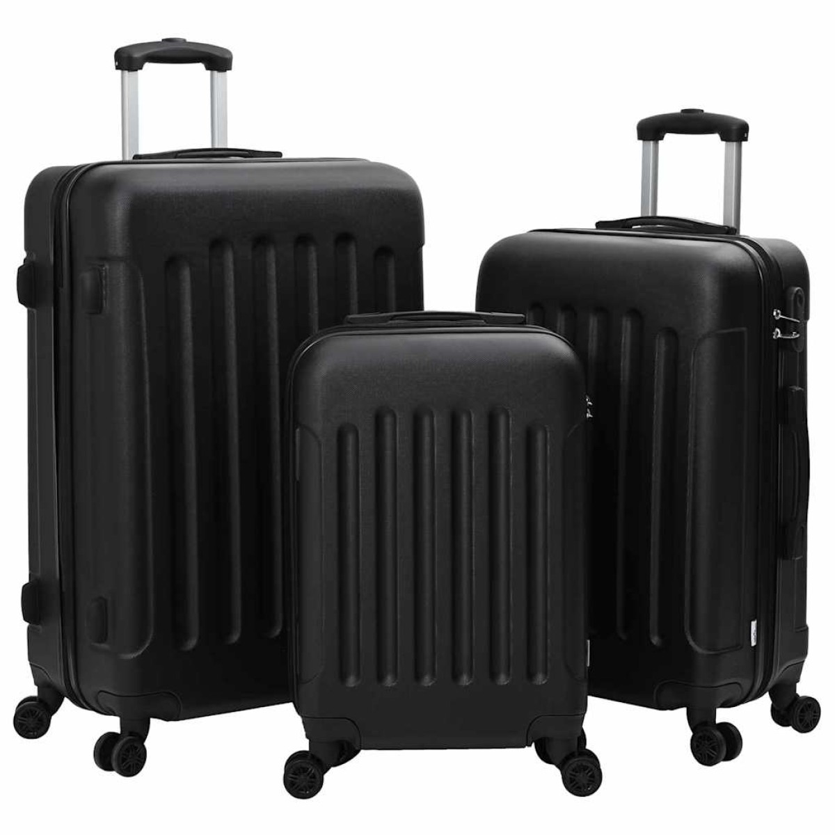 vidaXL Βαλίτσα με κλειδαριά 3 τμχ. Μαύρο 50 x 31 x 78 εκ ΑΒΣ Πλαστικό