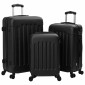 vidaXL Βαλίτσα με κλειδαριά 3 τμχ. Μαύρο 50 x 31 x 78 εκ ΑΒΣ Πλαστικό