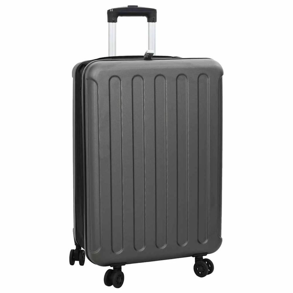 vidaXL Βαλίτσα με κλειδαριά Σκούρο γκρι 43 x 27 x 66 εκ. ΑΒΣ Πλαστικό