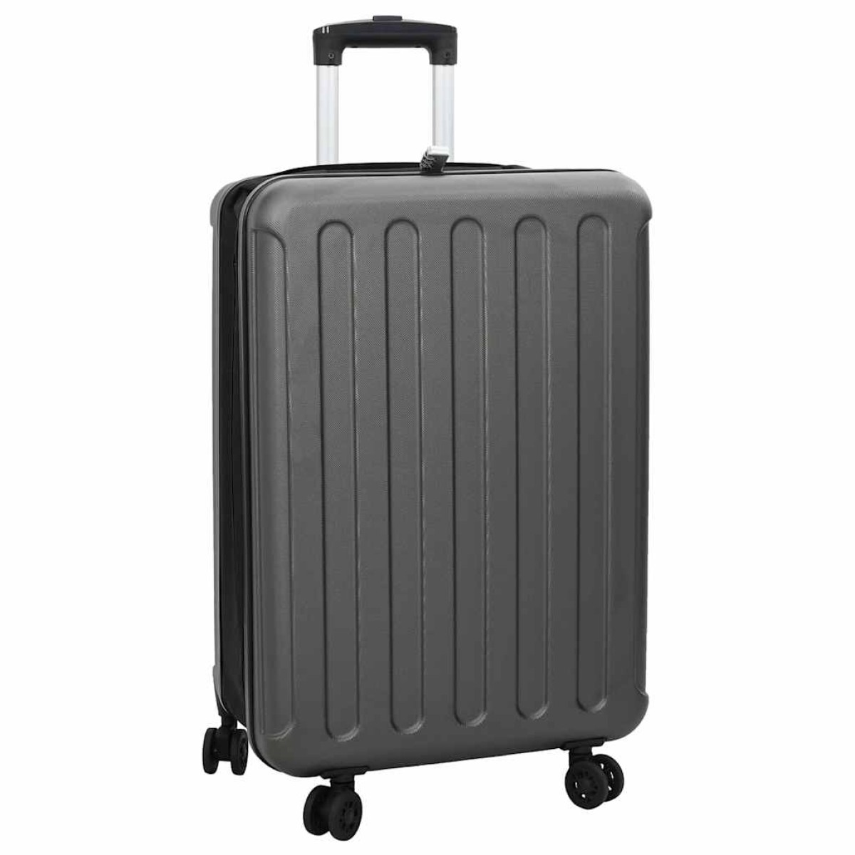 vidaXL Βαλίτσα με κλειδαριά Σκούρο γκρι 43 x 27 x 66 εκ. ΑΒΣ Πλαστικό