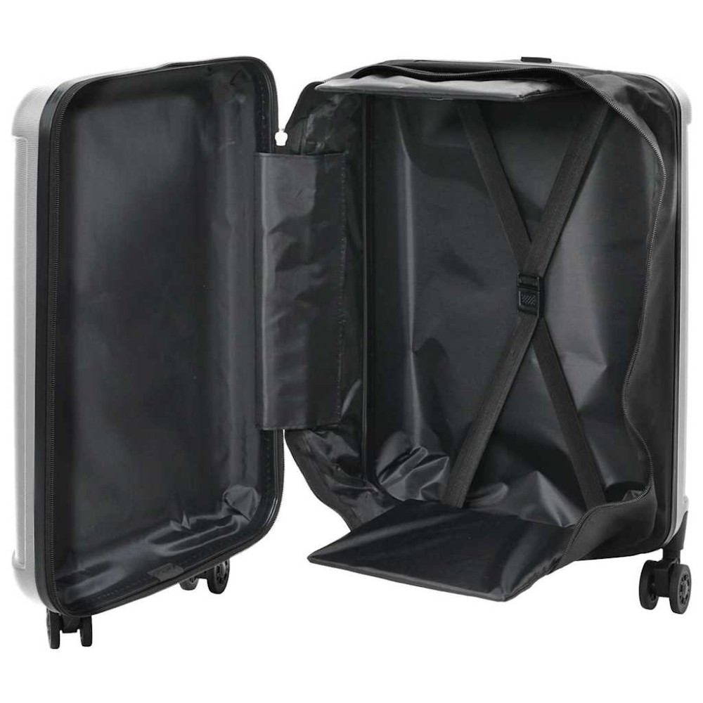 vidaXL Βαλίτσα με κλειδαριά Ασημί 34 x 23 x 55.5 εκ. ΑΒΣ Πλαστικό