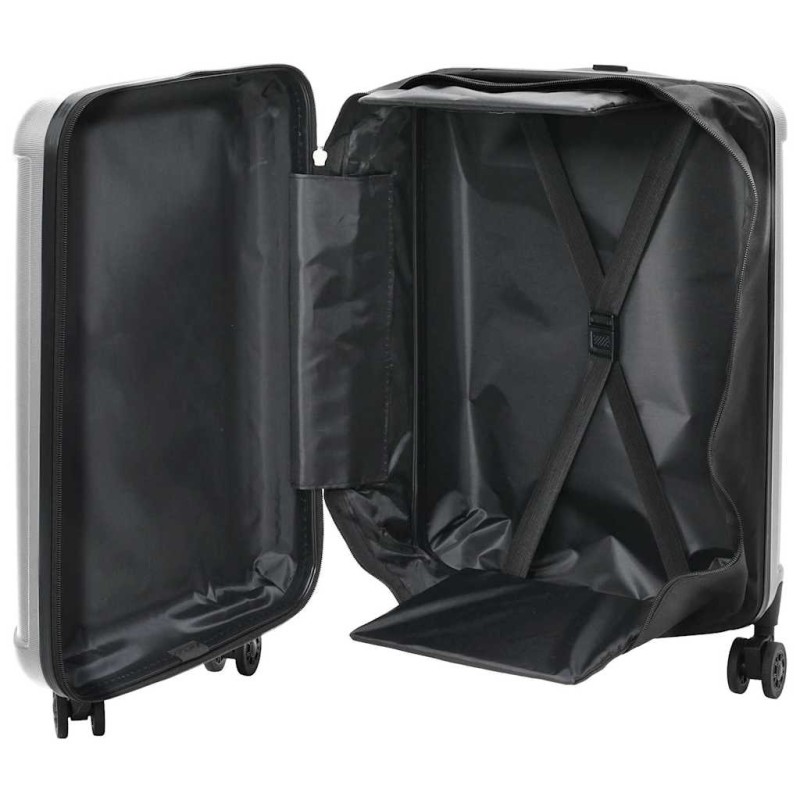 vidaXL Βαλίτσα με κλειδαριά Ασημί 34 x 23 x 55.5 εκ. ΑΒΣ Πλαστικό