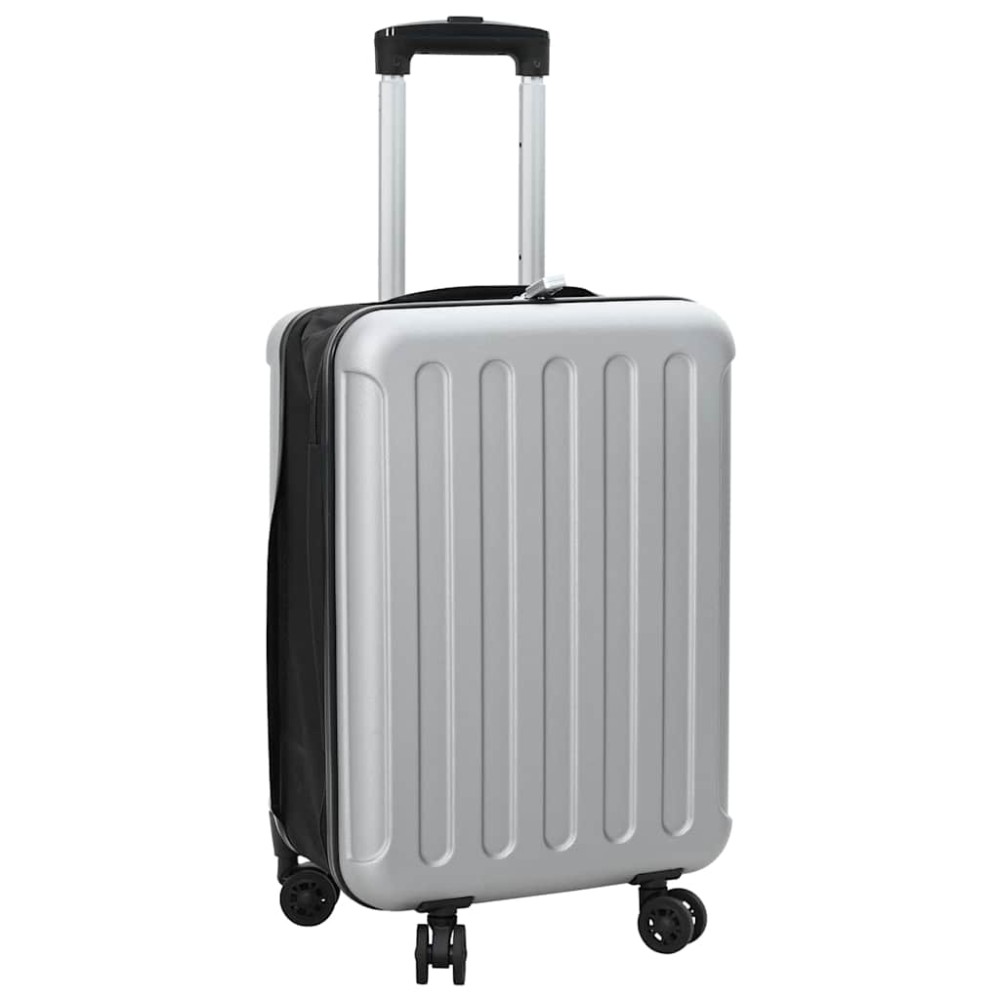vidaXL Βαλίτσα με κλειδαριά Ασημί 34 x 23 x 55.5 εκ. ΑΒΣ Πλαστικό