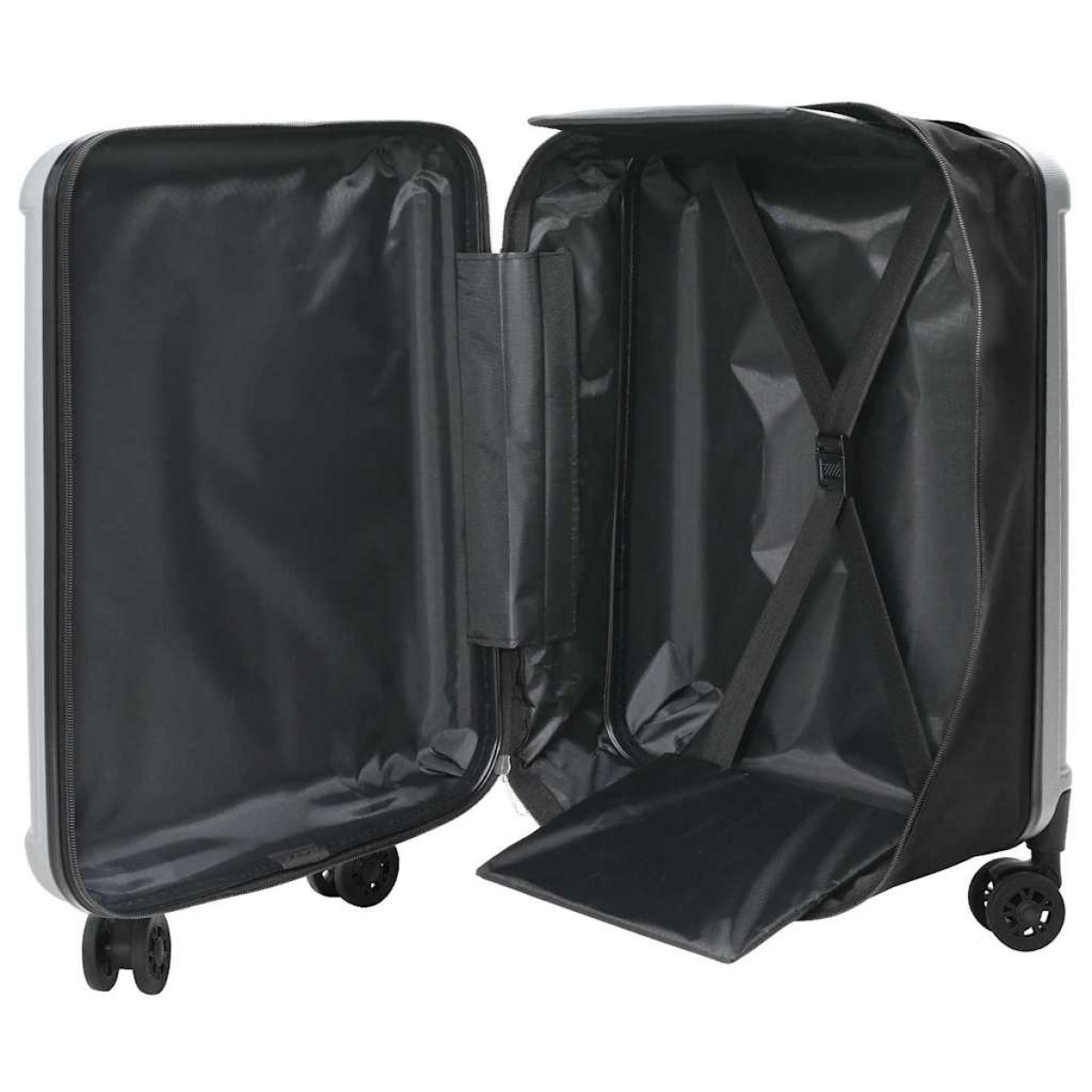 vidaXL Βαλίτσα με κλειδαριά Ασημί 43 x 27 x 66 εκ. ΑΒΣ Πλαστικό