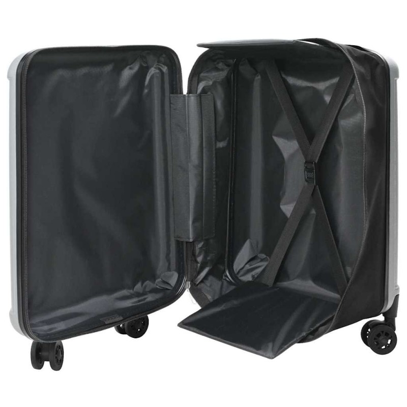 vidaXL Βαλίτσα με κλειδαριά Ασημί 43 x 27 x 66 εκ. ΑΒΣ Πλαστικό