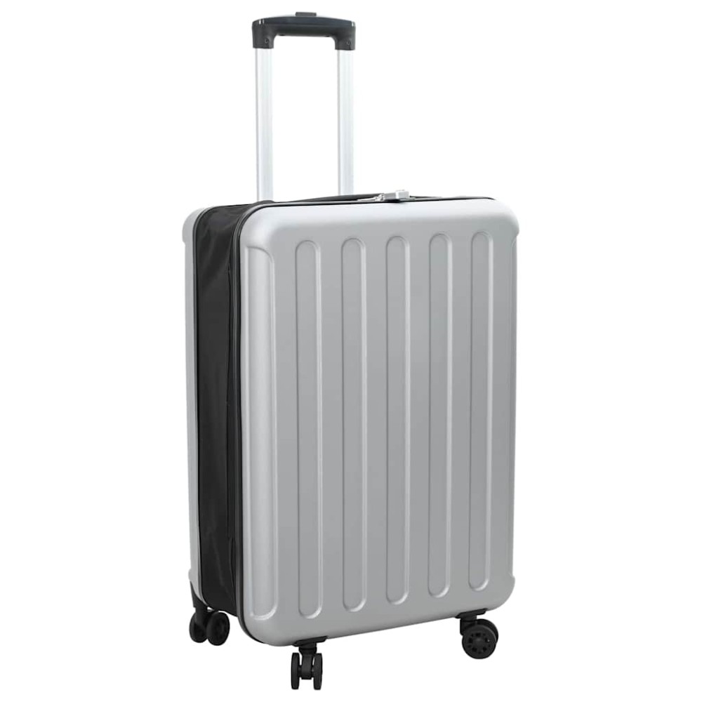 vidaXL Βαλίτσα με κλειδαριά Ασημί 43 x 27 x 66 εκ. ΑΒΣ Πλαστικό